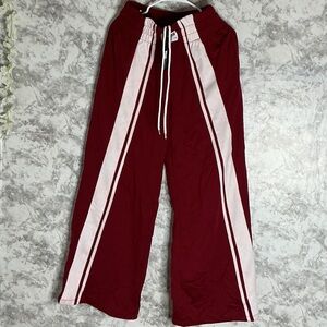 Fashion Nova Kids Burgundy and White Joggers